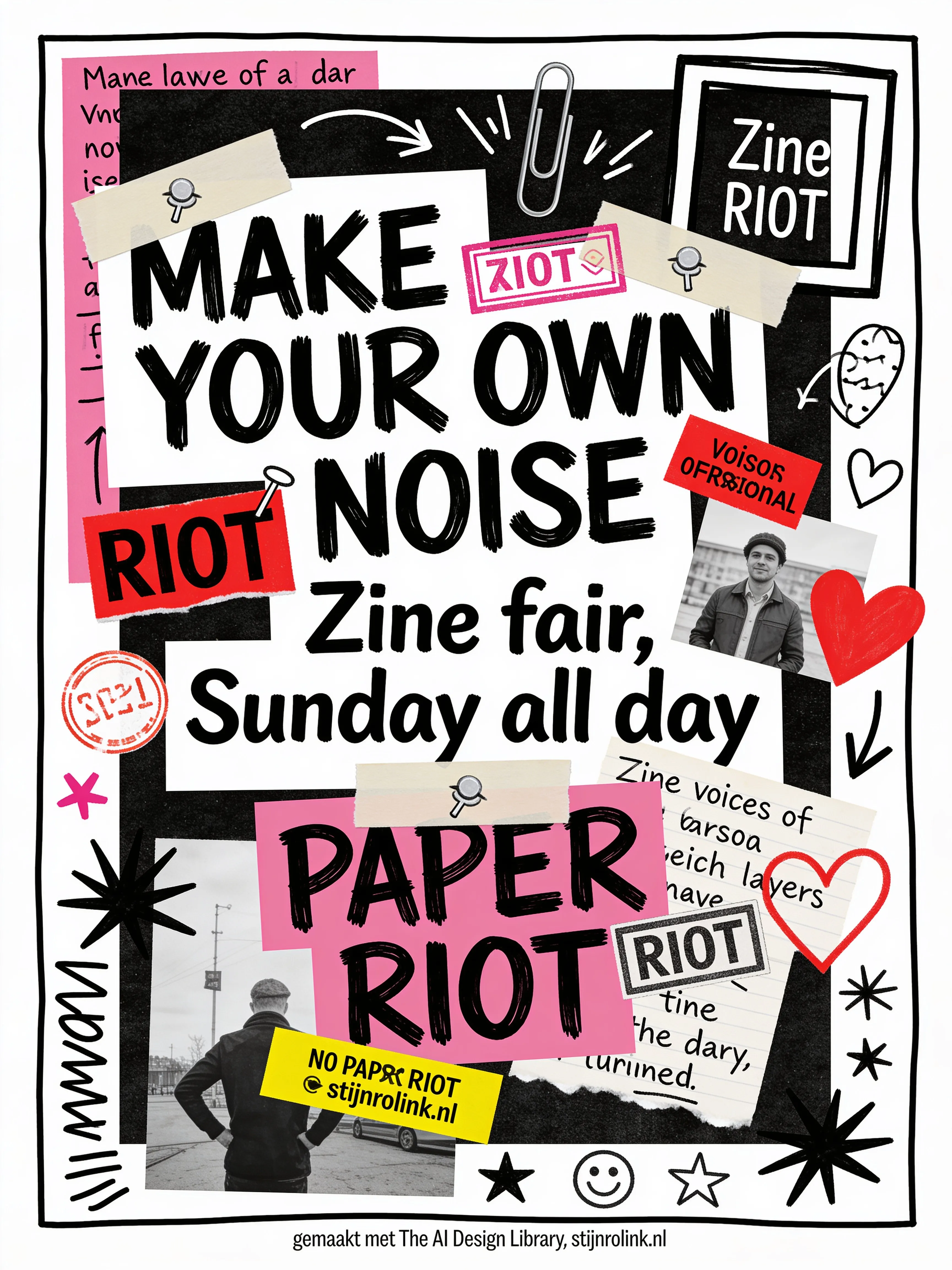Voorbeeldbeeld uit het systeem Zine Riot in The AI Design Library